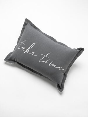 SET ALMOHADON GOOD THINGS TAKE TIMES 35 X 50