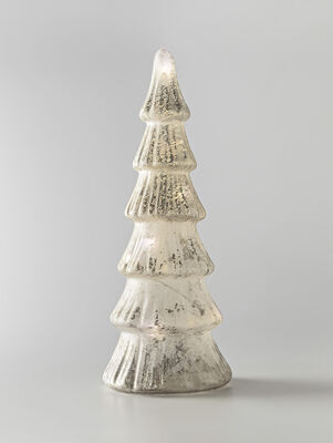 ARBOL DE VIDRIO CON LUZ SPARKLE 10X27CM