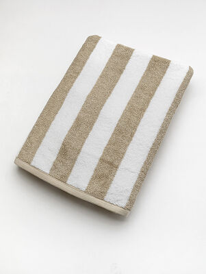 TOALLON DE PLAYA RAYAS BLANCO/BEIGE