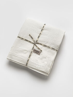 MANTEL LEAVES 150 X 220 BLANCO