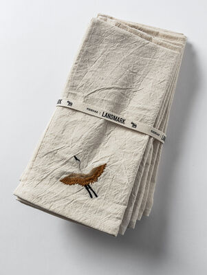 SET 6 SERVILLETAS TUSSOR NATURAL GARZA 40 X 40