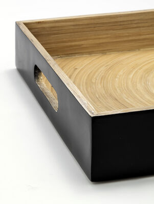 BANDEJA BAMBOO STECKS BLACK 30X40 - Second Image