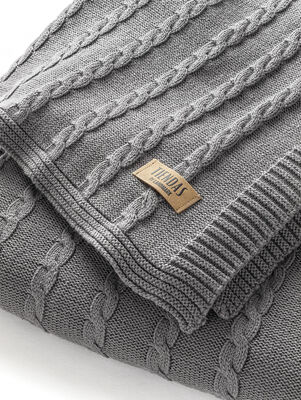 MANTA TEJIDA GENOVA 220 X 120 GRIS - Second Image