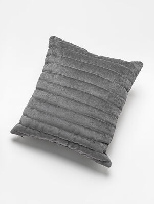 ALMOHADON VELLU CANELON GRIS 45 X 45