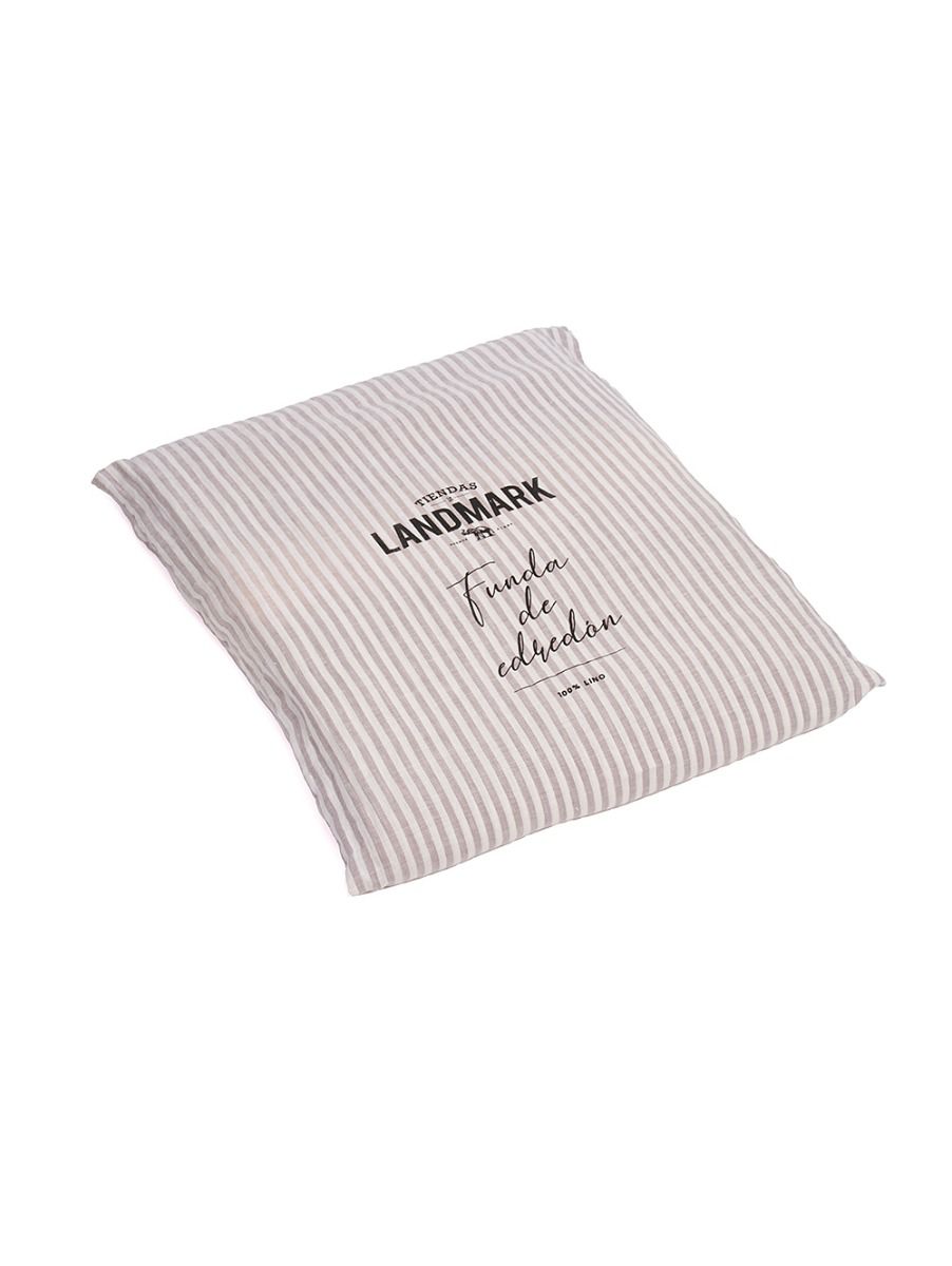 FUNDA DE LINO THESS GREY STRIPE QUEEN 230x240