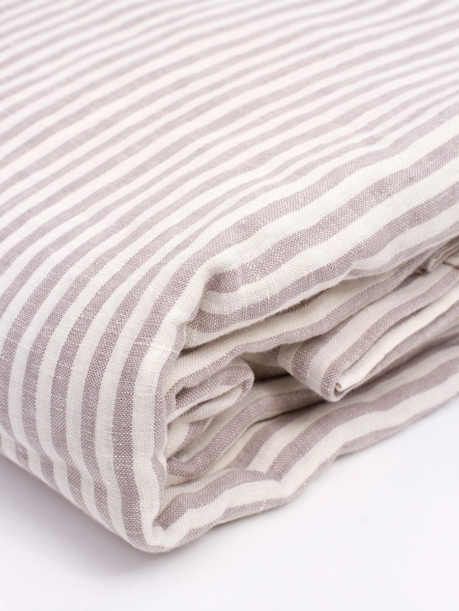 FUNDA DE LINO THESS GREY STRIPE QUEEN 230x240