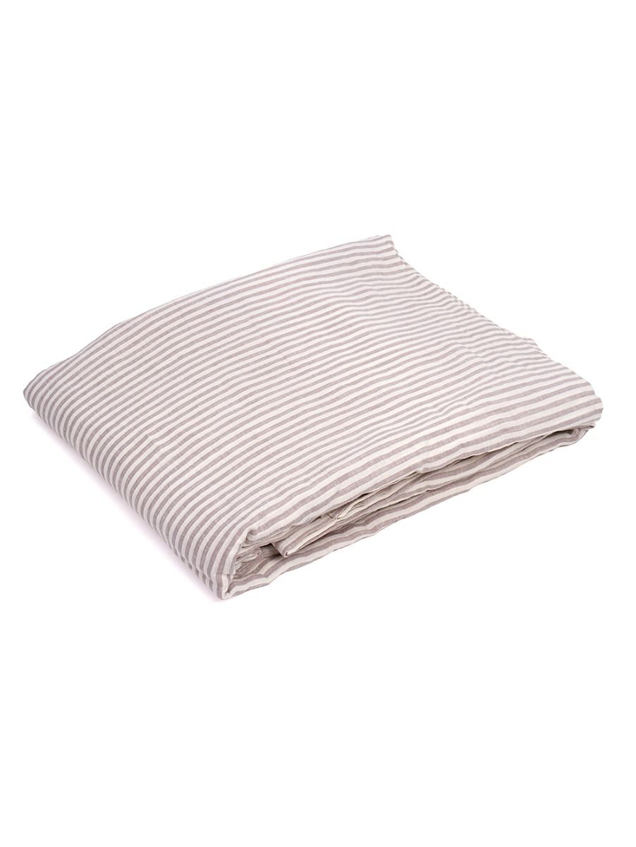 FUNDA DE LINO THESS GREY STRIPE QUEEN 230x240