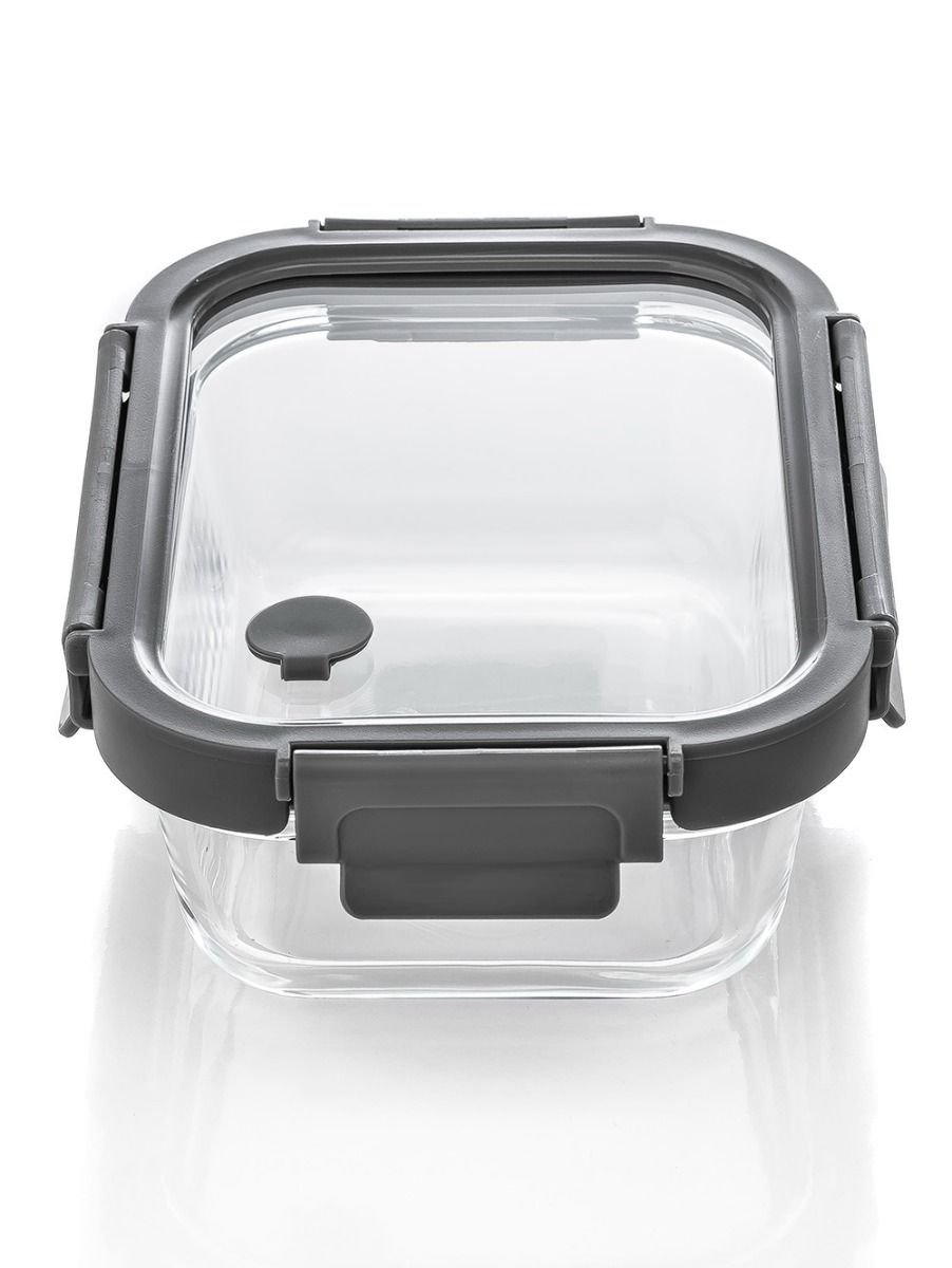 CONTENEDOR RECTANGULAR GLASS GREY 24 CM