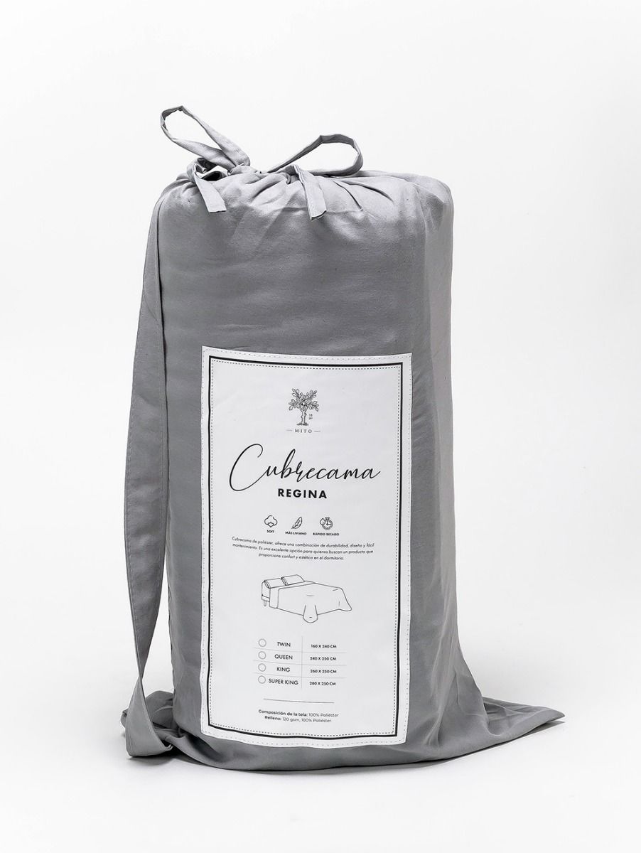 CUBRECAMA REGINA SUPER KING GRIS CLARO