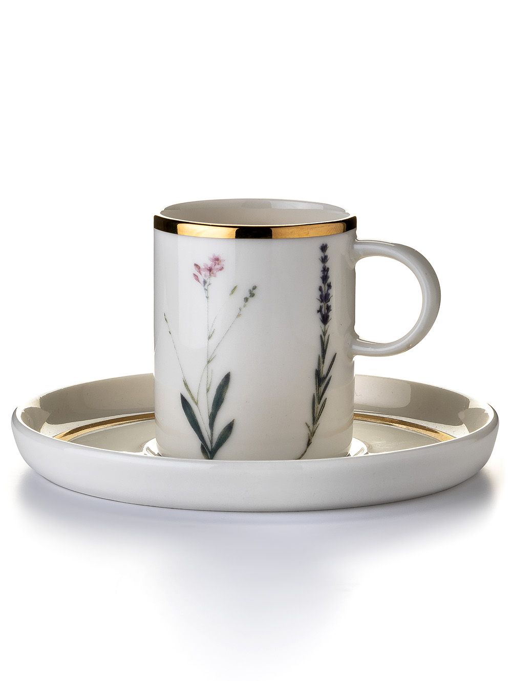 TAZA Y PLATO DE CAFÉ BOTANICAL