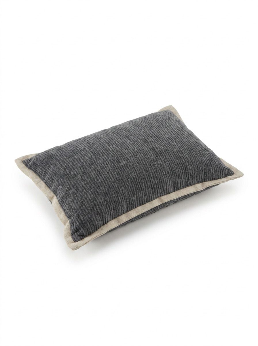 ALMOHADON PRAGA SAHARA GRIS CON PESTAÑA 30 x 50