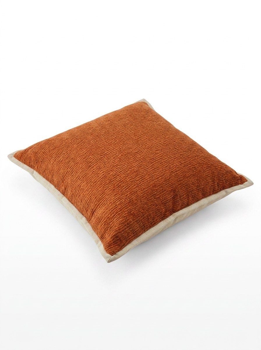 ALMOHADON PRAGA SAHARA COBRE CON PESTAÑA 45X45