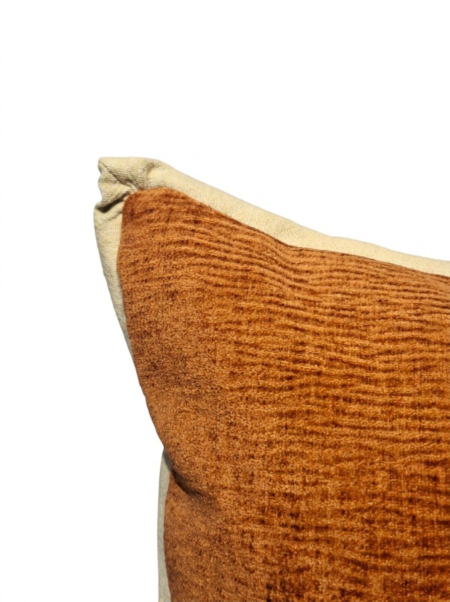 ALMOHADON PRAGA SAHARA COBRE CON PESTAÑA 45X45