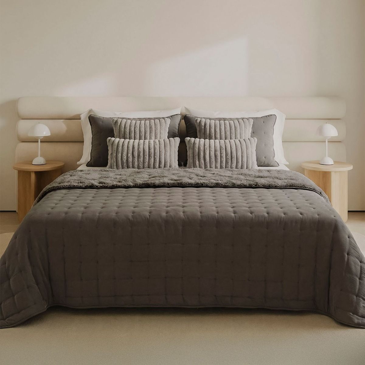 ACOLCHADO EMILY SUPER KING DARK GREY