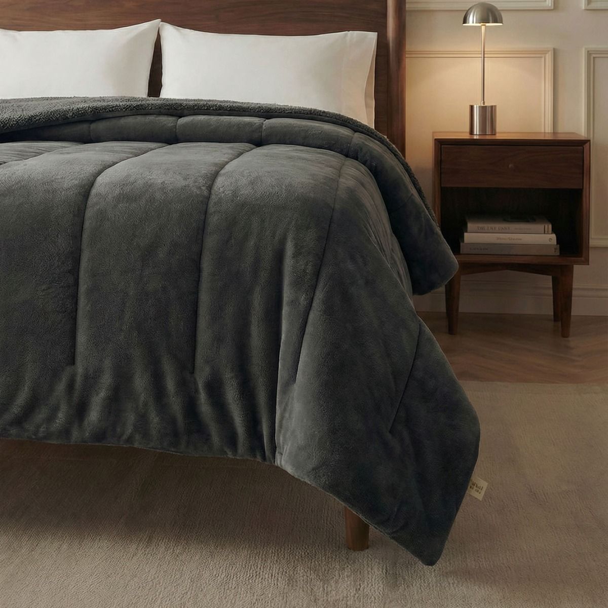 EDREDON FLANNEL PETRA SUPER KING GREY