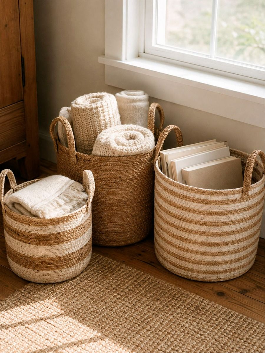 CANASTO JANNA NATURAL & WHITE M