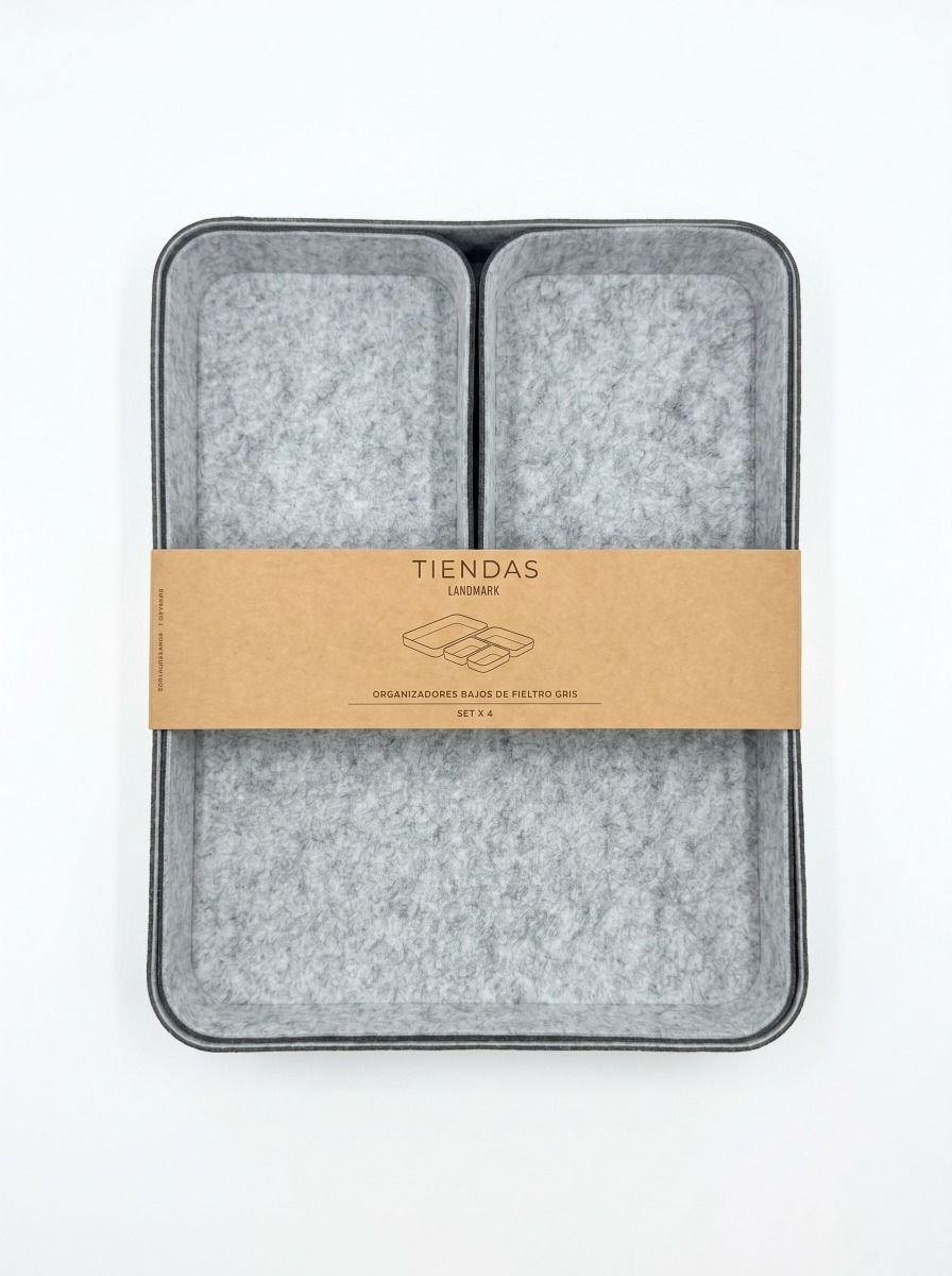 ORGANIZADOR FIELTRO DARK GREY SET X4 BAJO