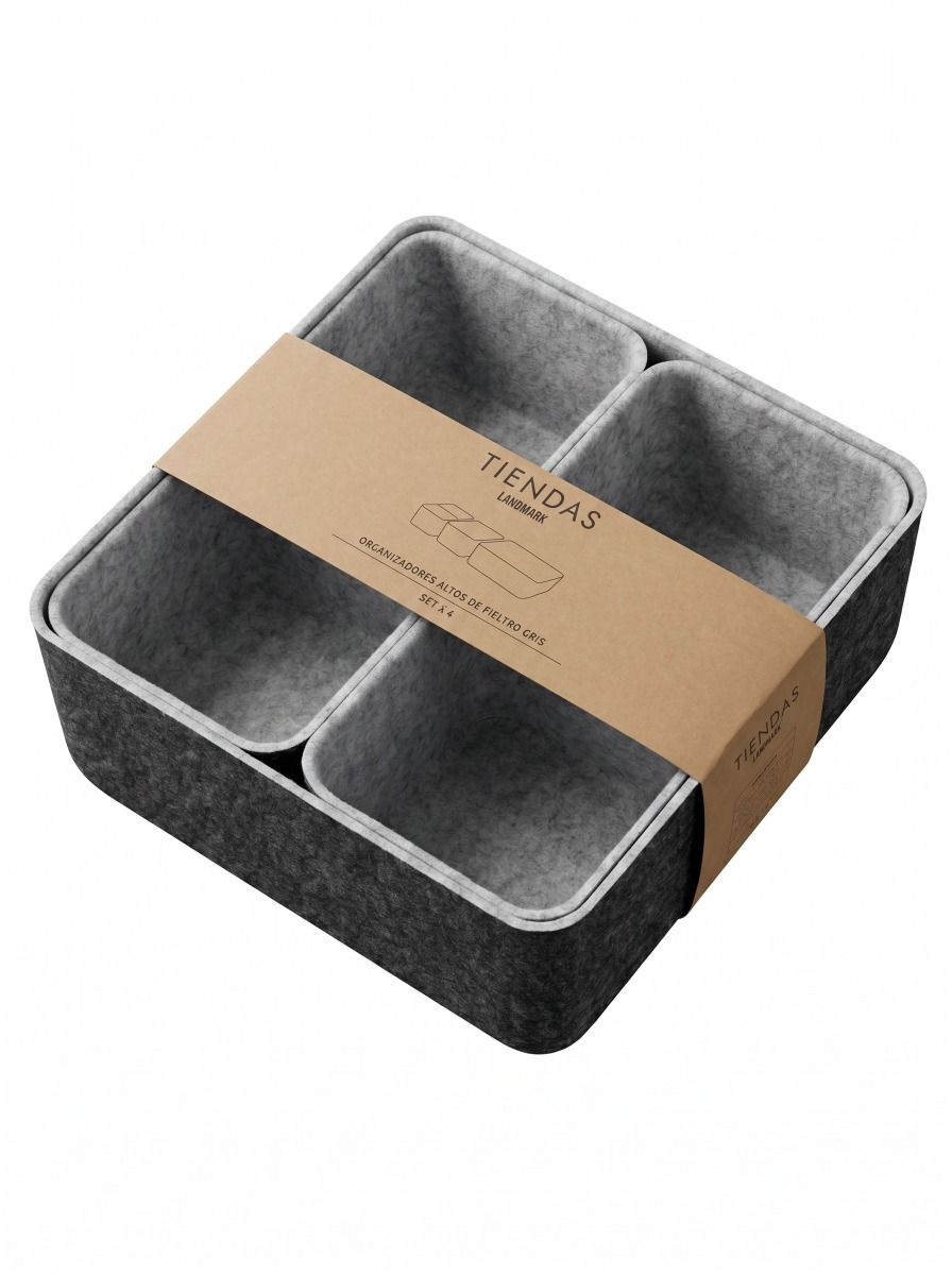 ORGANIZADOR FIELTRO DARK GREY SET X4 ALTO