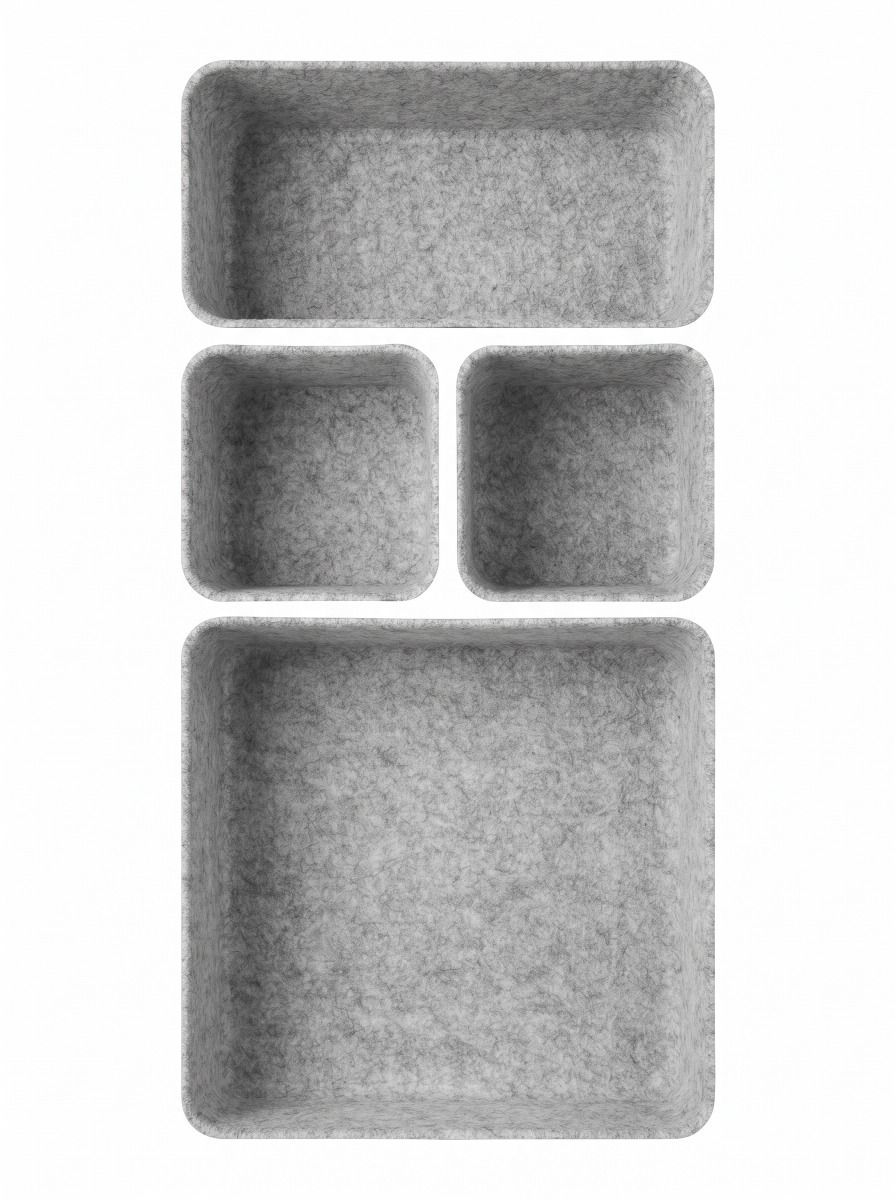 ORGANIZADOR FIELTRO DARK GREY SET X4 ALTO