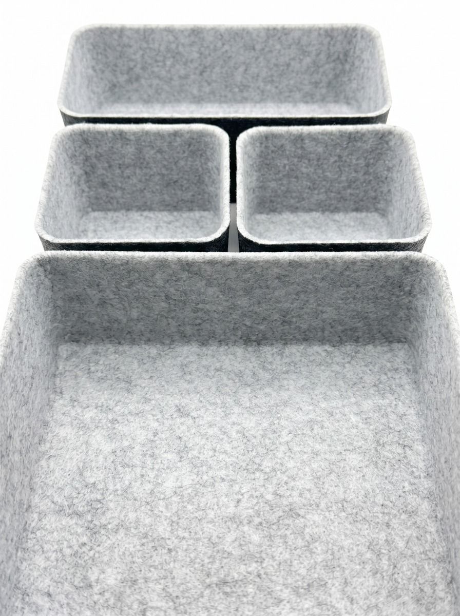 ORGANIZADOR FIELTRO DARK GREY SET X4 ALTO