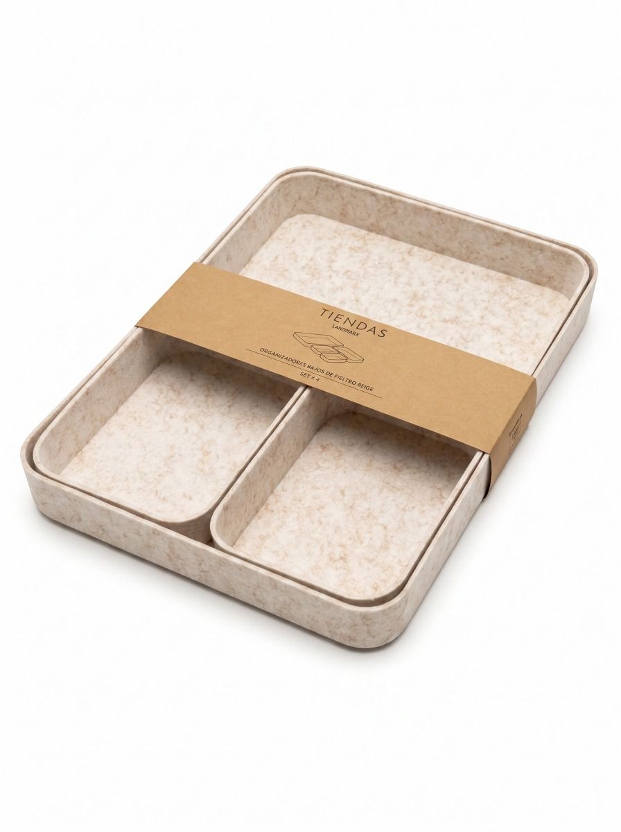 ORGANIZADOR FIELTRO BEIGE SET X4 BAJO