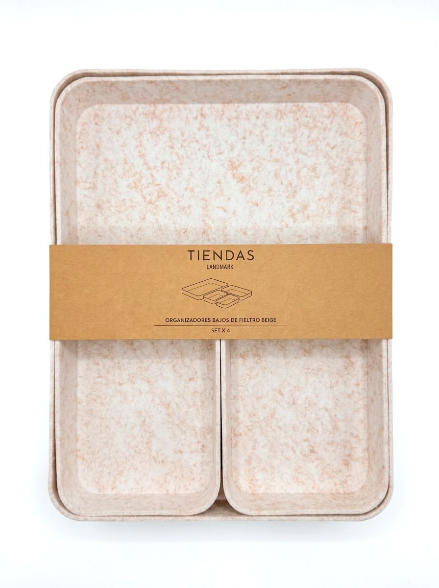 ORGANIZADOR FIELTRO BEIGE SET X4 BAJO