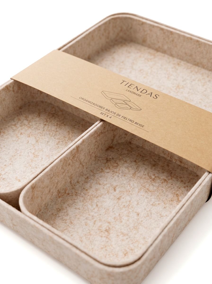 ORGANIZADOR FIELTRO BEIGE SET X4 BAJO