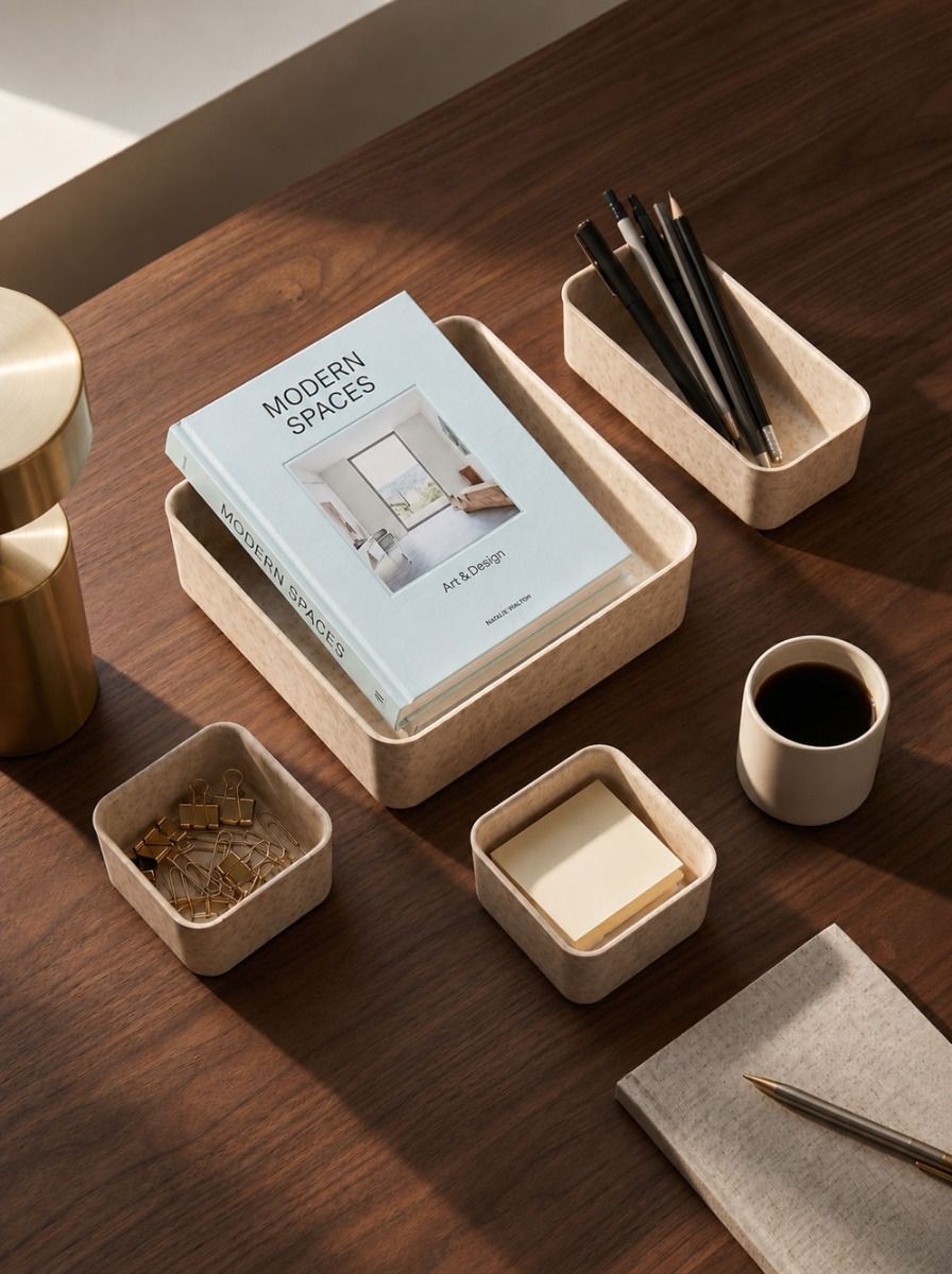 ORGANIZADOR FIELTRO BEIGE SET X4 ALTO