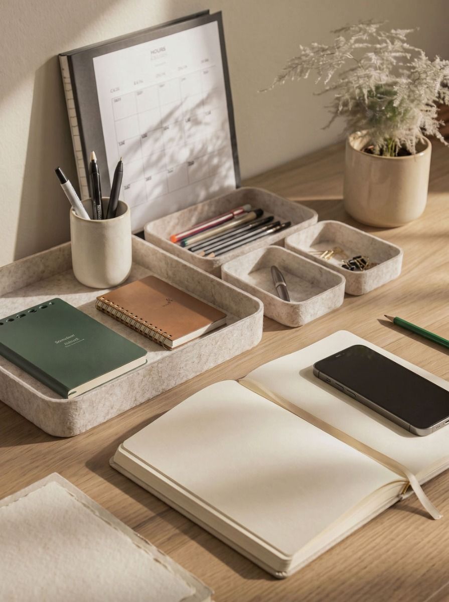 ORGANIZADOR FIELTRO BEIGE SET X4 BAJO