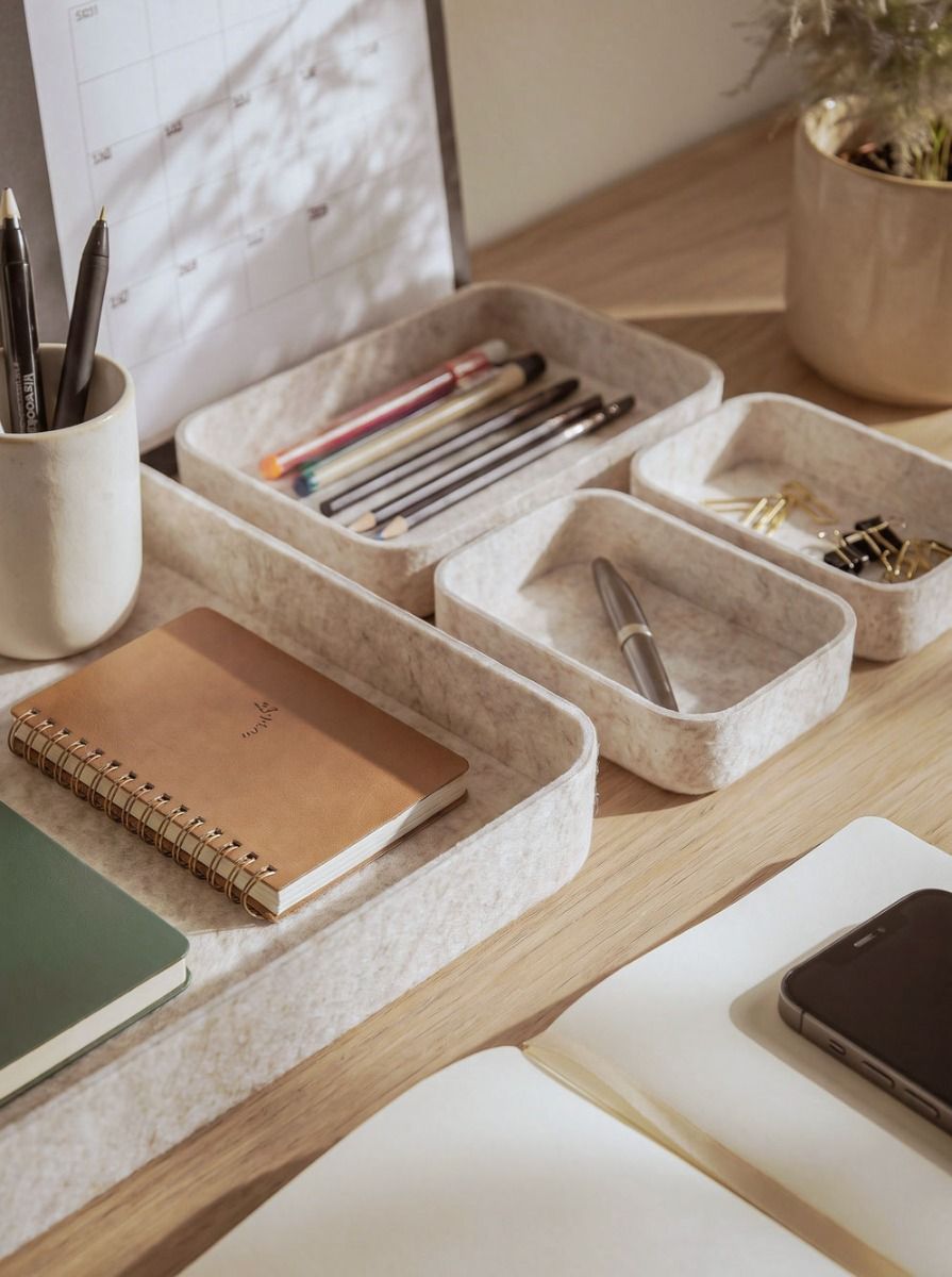 ORGANIZADOR FIELTRO BEIGE SET X4 BAJO