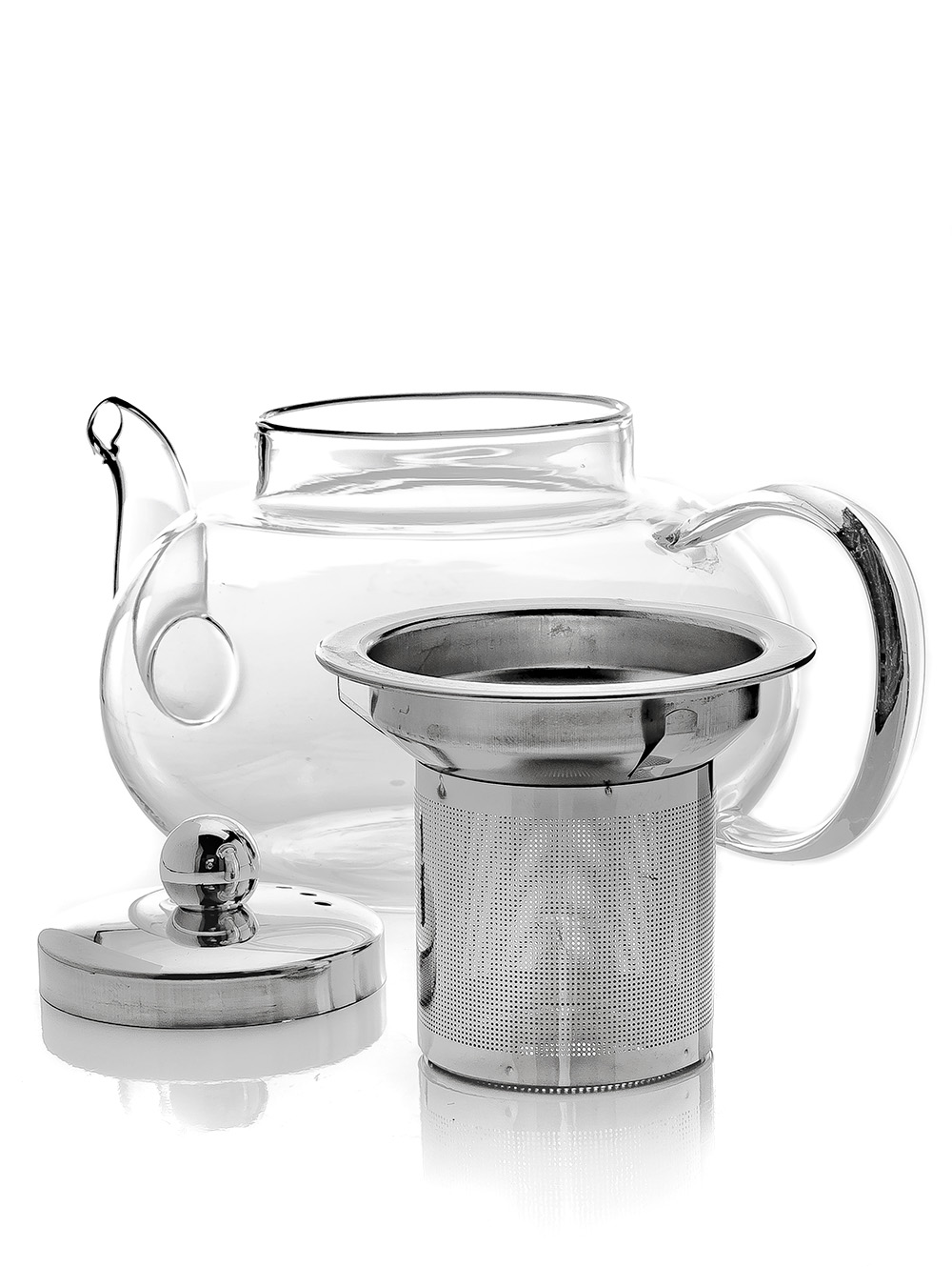 TETERA DE VIDRIO CON INFUSOR Y TAPA DE ACERO 800 ML image number null