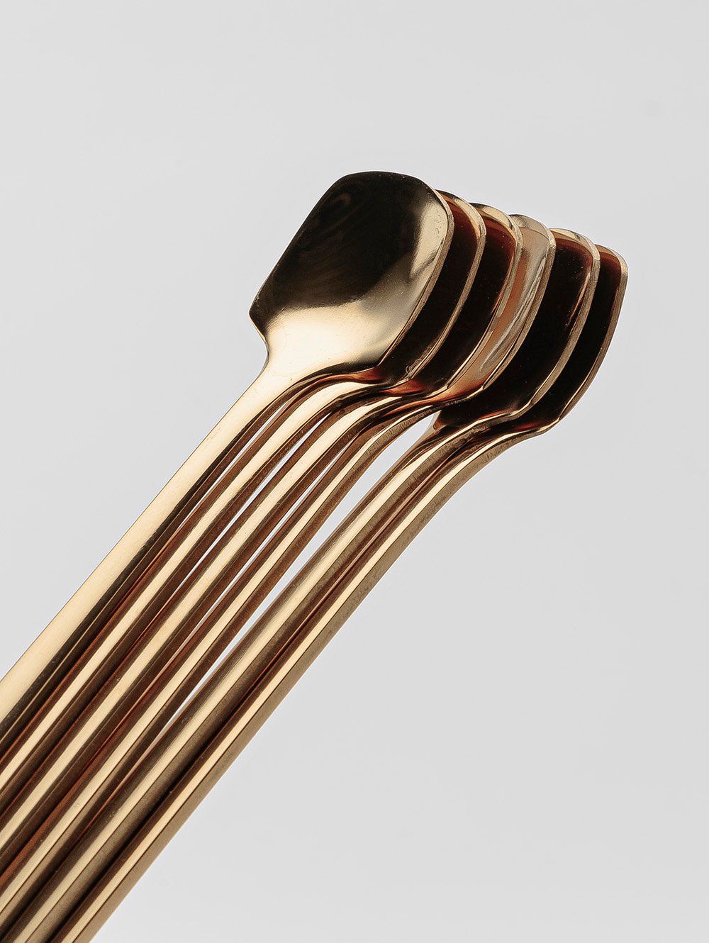 SET X 6 CUCHARAS DE ACERO DORADO DISE&Ntilde;O PALA 17CM image number null