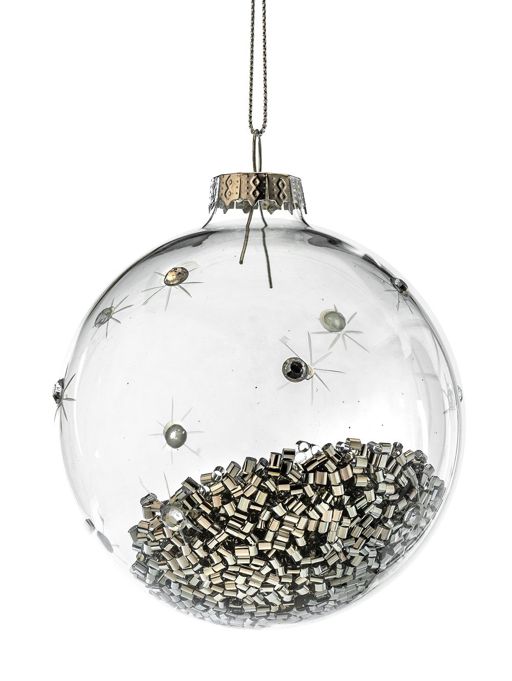 BOLA NAVIDEÑA TRANSPARENTE SILVER image number null