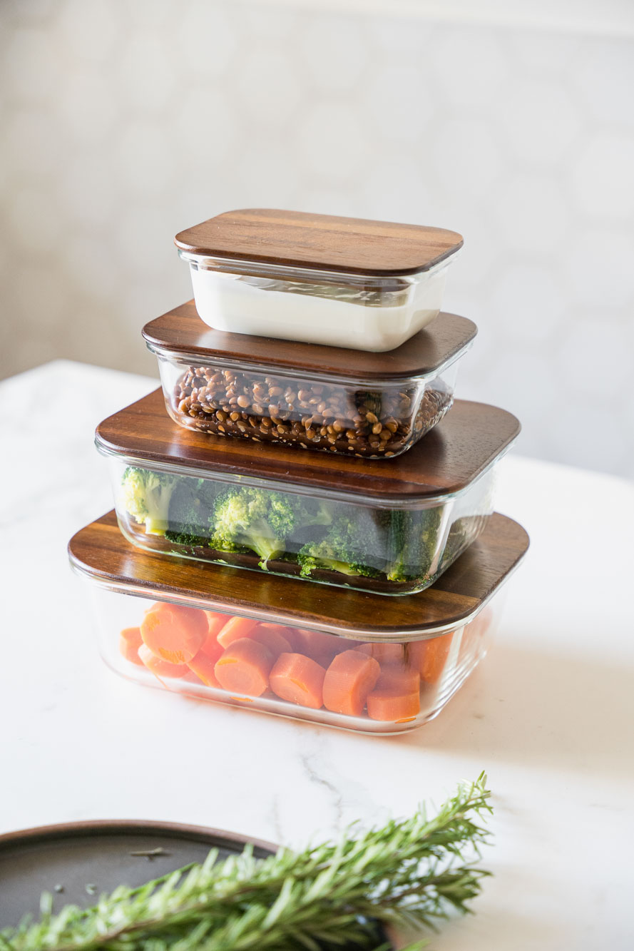 CONTENEDOR RECTANGULAR GLASS AND WOOD ACACIA L image number null