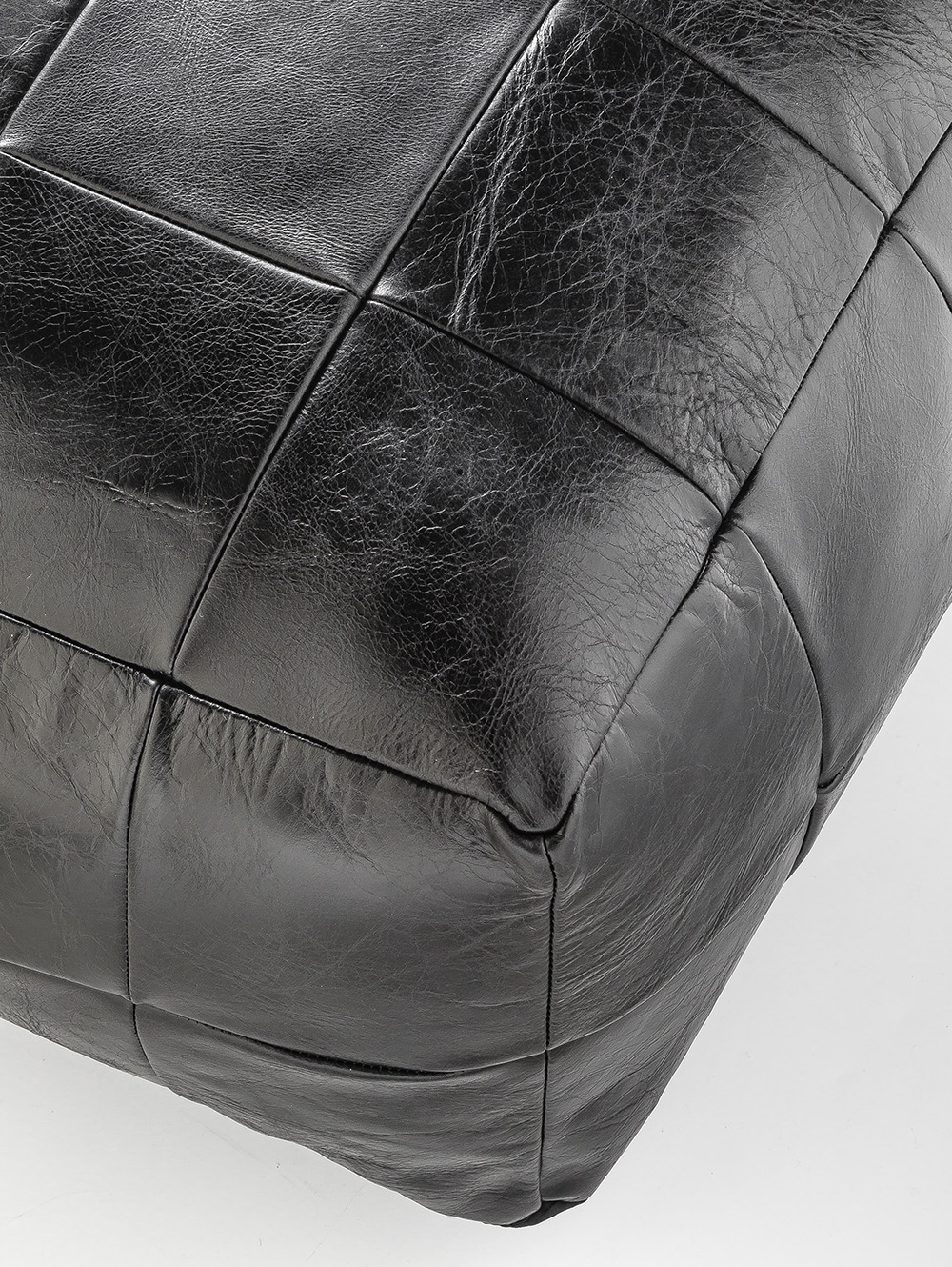 PUFF DE CUERO HOUSTON NEGRO image number null