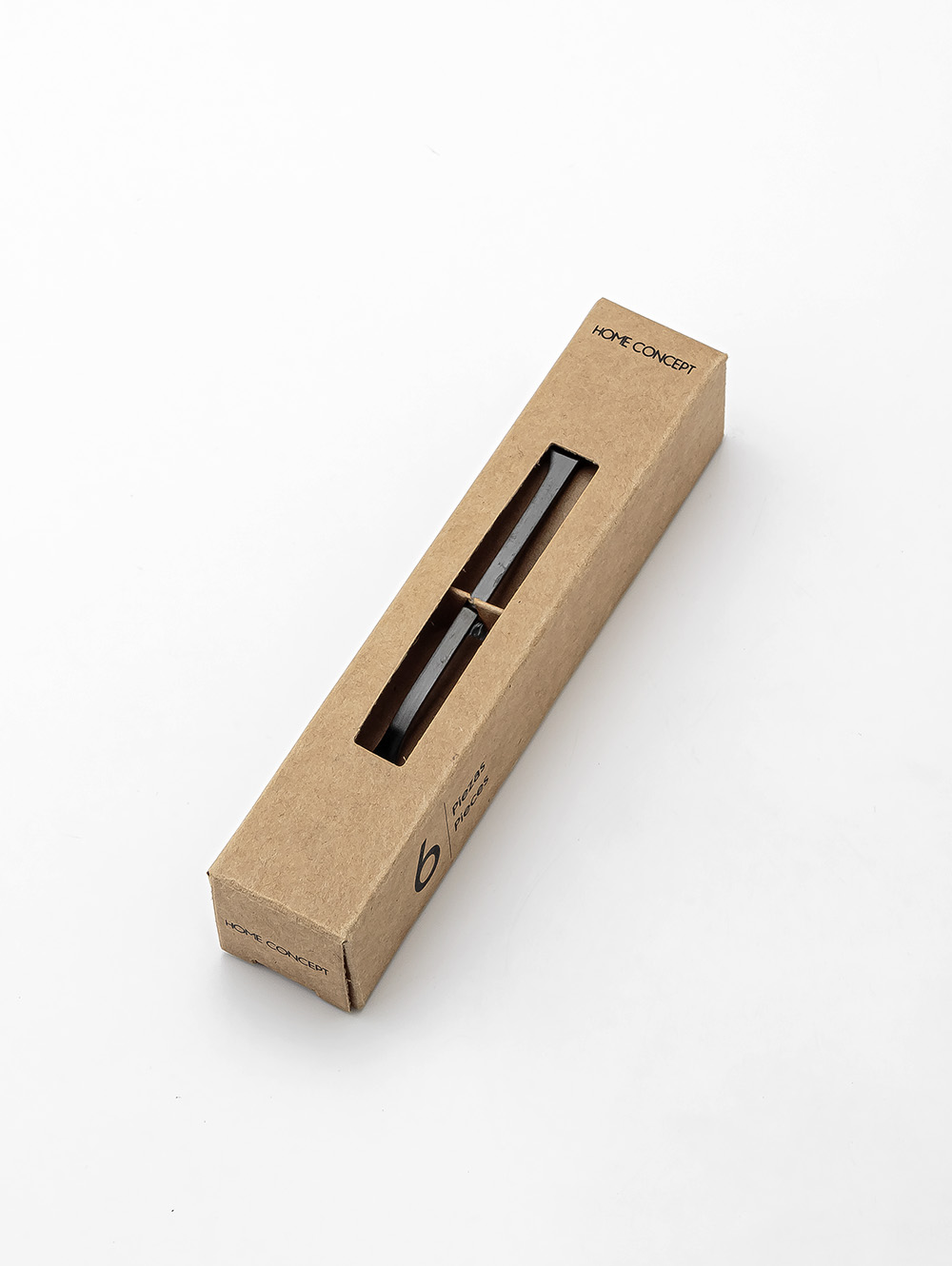 SET X6 TENEDORES NEGROS LEAF DISEÑO HOJA EN CAJA image number null