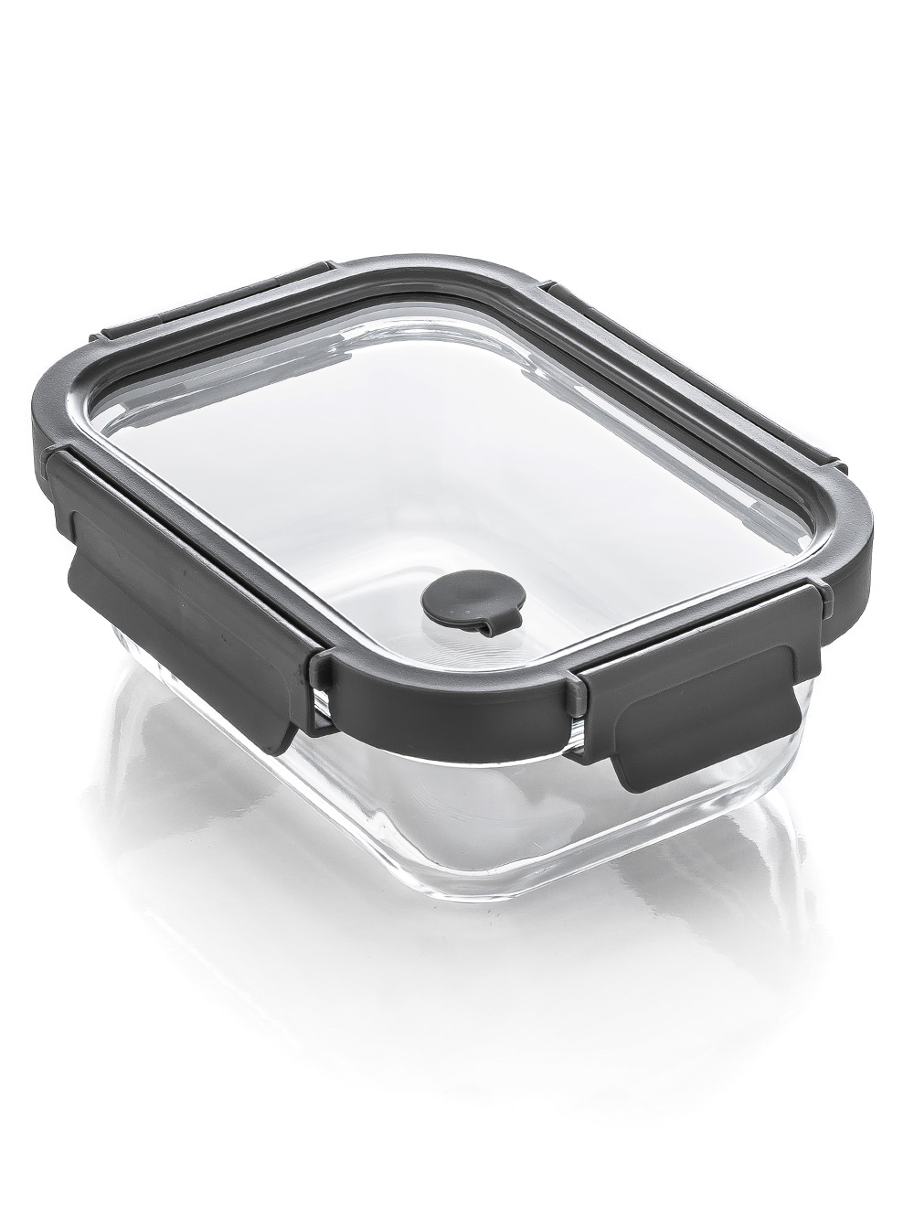 CONTENEDOR RECTANGULAR GLASS GREY 19 CM image number null