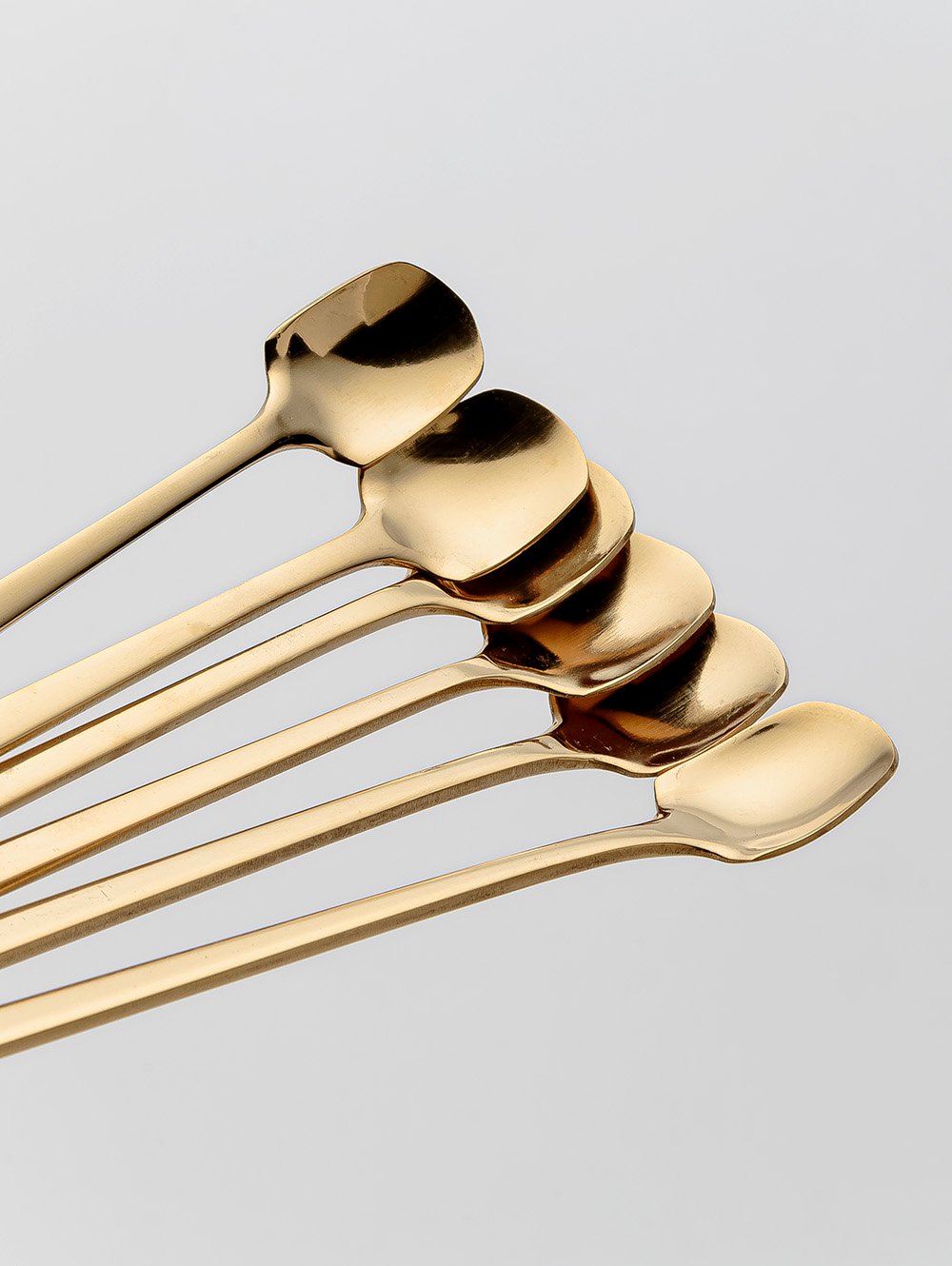 SET X 6 CUCHARAS DE ACERO DORADO DISE&Ntilde;O PALA 17CM image number null