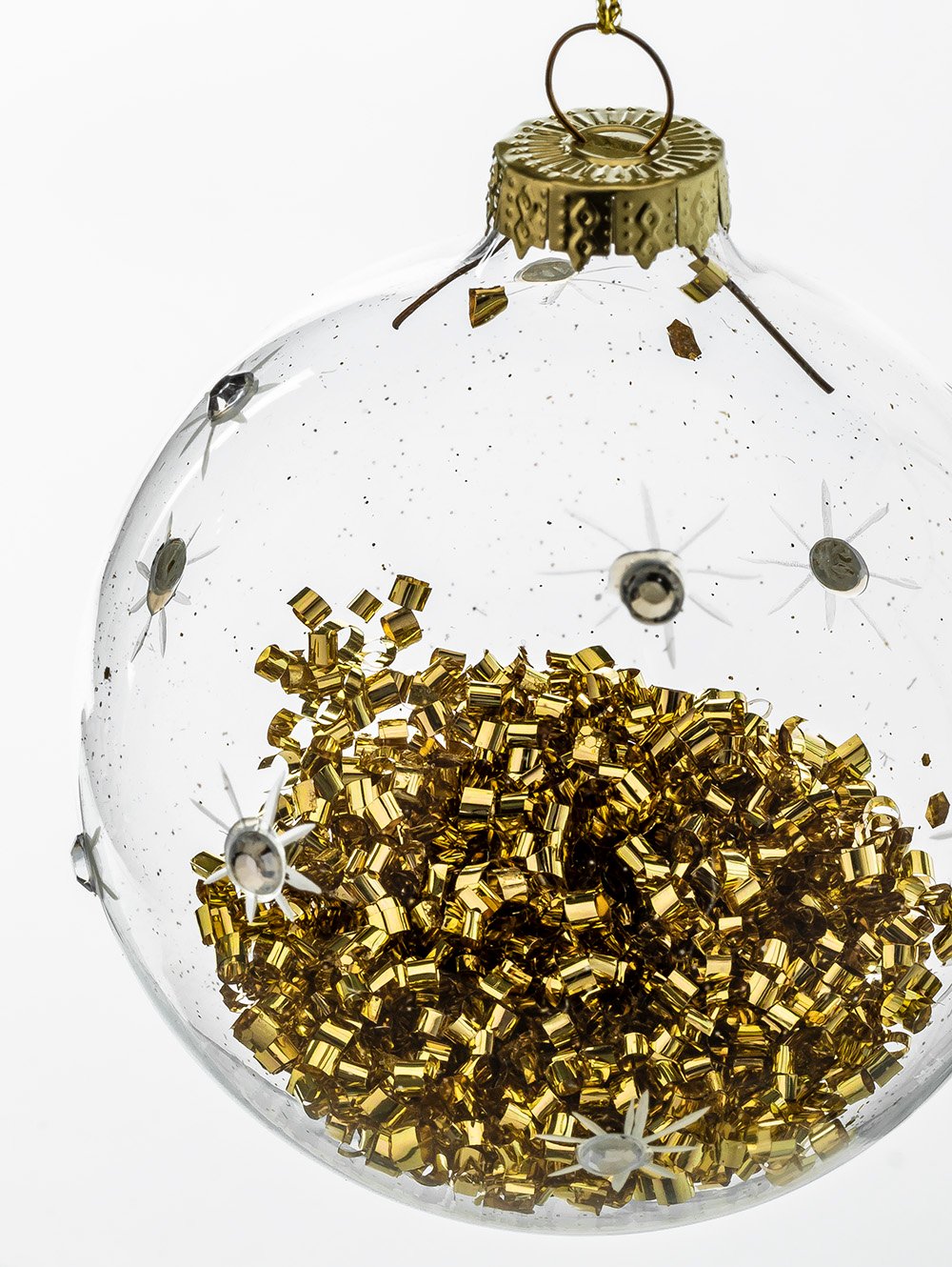 BOLA NAVIDEÑA TRANSPARENTE GOLD image number null