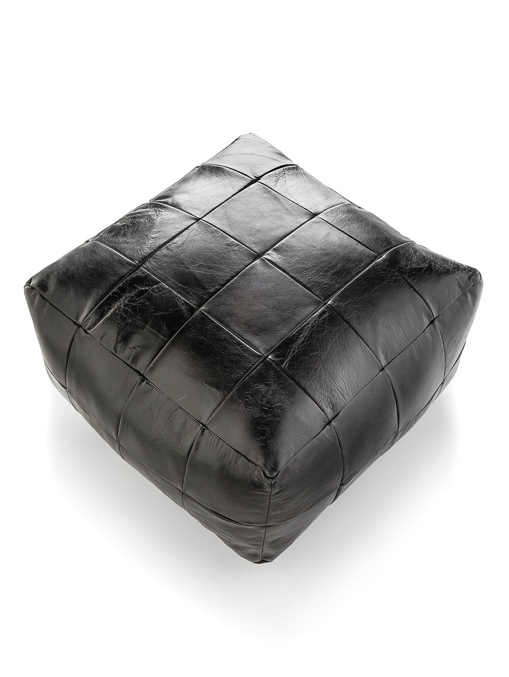 PUFF DE CUERO HOUSTON NEGRO image number null