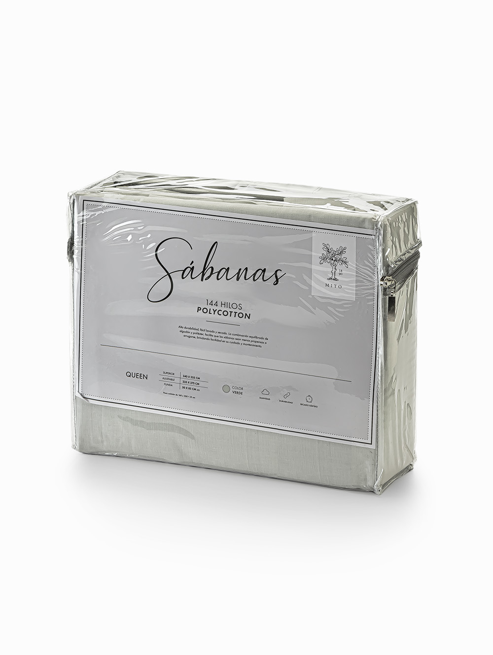 JUEGO DE SABANAS 144H QUEEN GREEN image number null