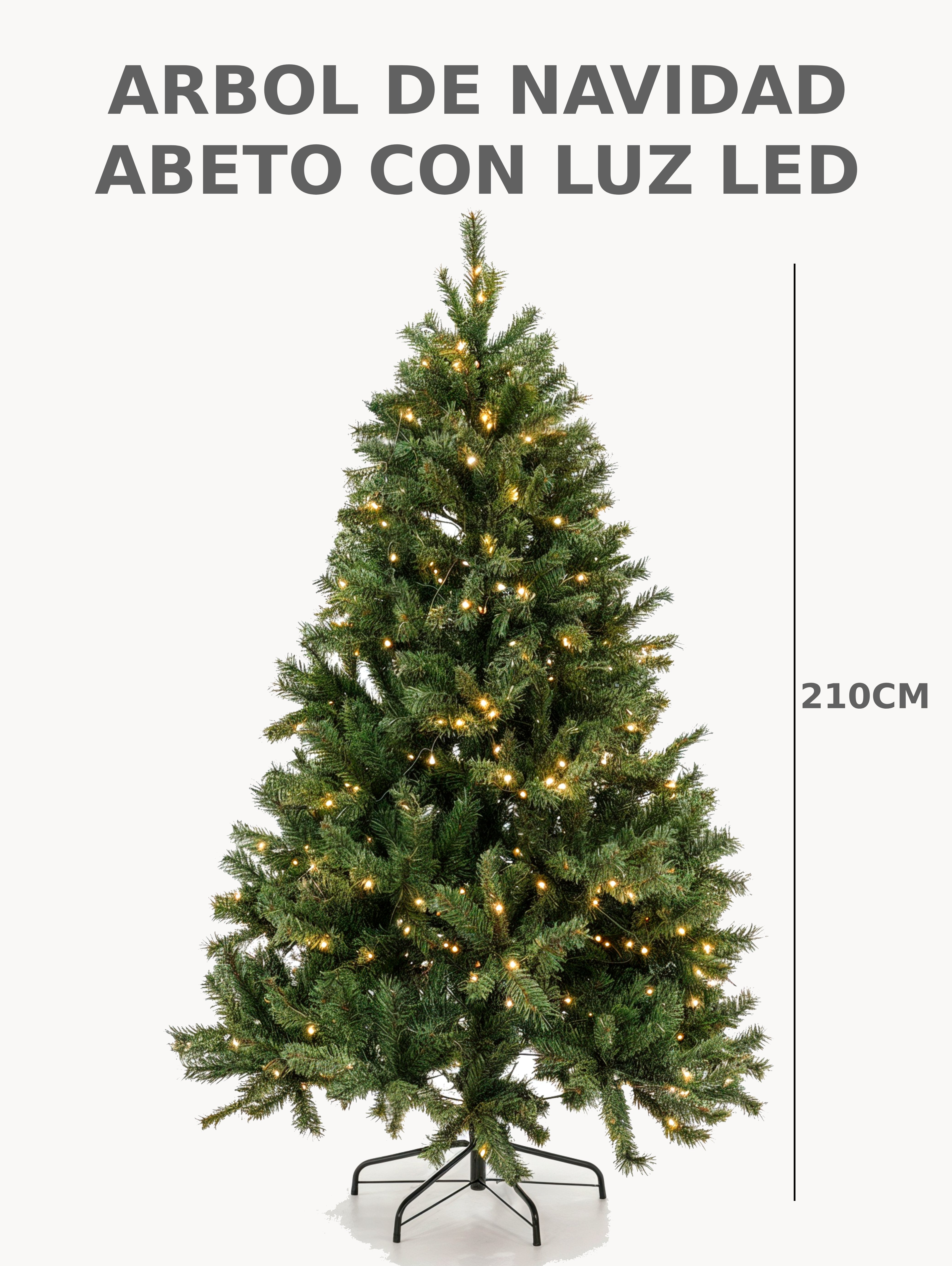 ARBOL DE NAVIDAD ABETO CON LUZ LED 210 CM image number null