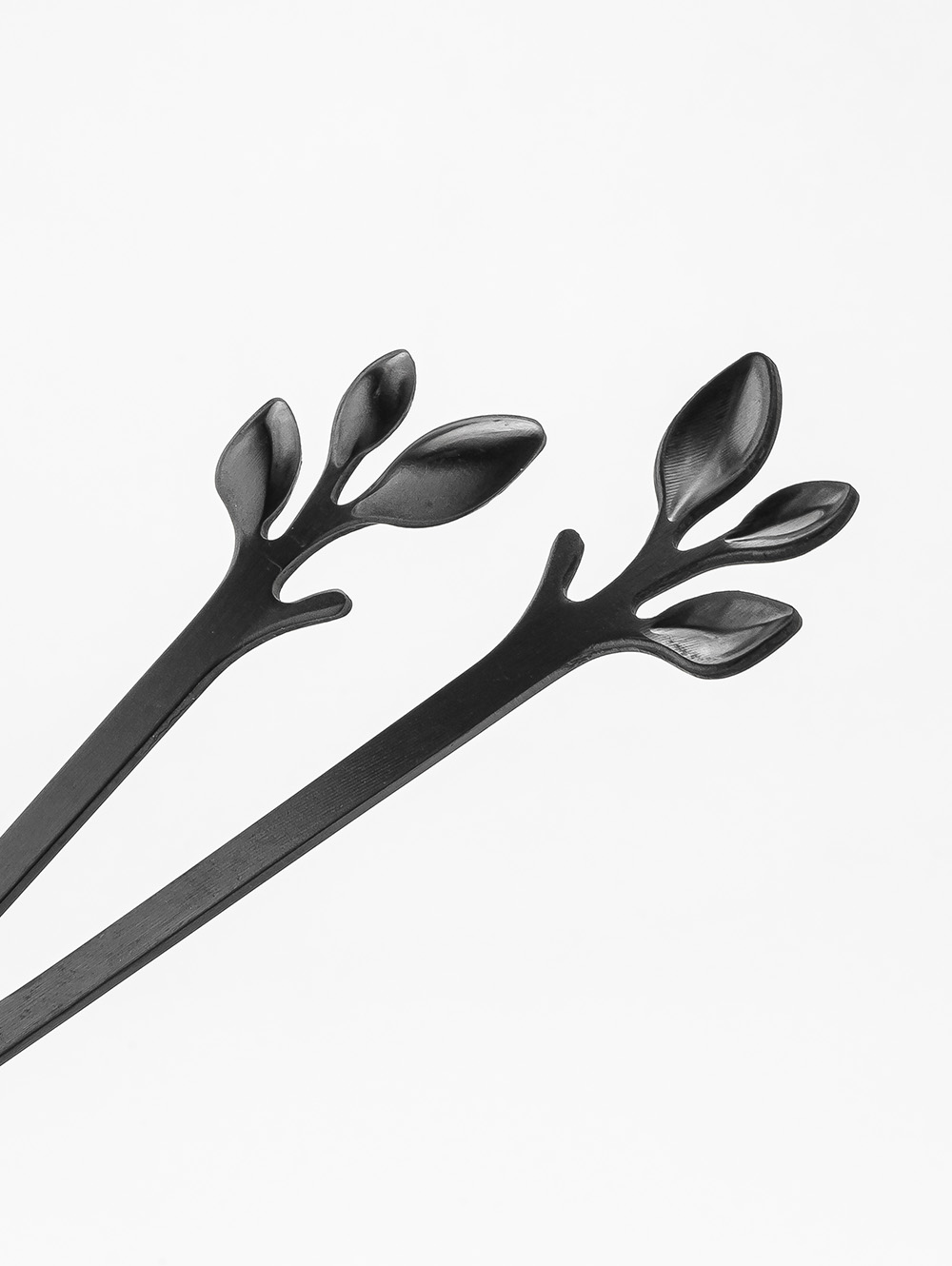 SET X6 CUCHILLOS NEGROS LEAF DISE&Ntilde;O HOJA EN CAJA image number null