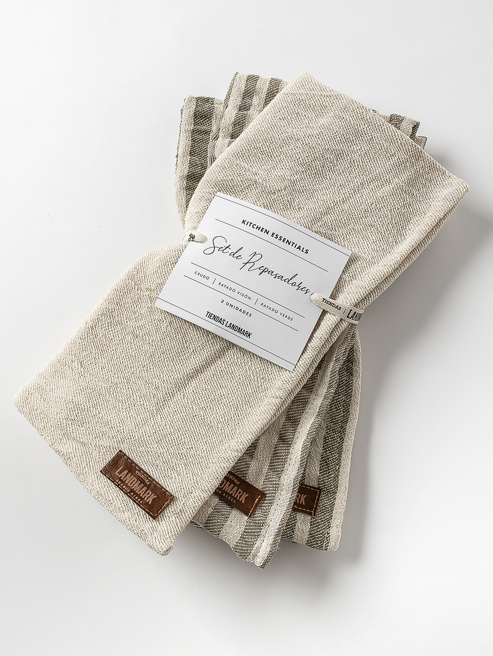 SET X 3 REPASADORES ROSE VISON/ NAT/VERDE 45 X 60 image number null