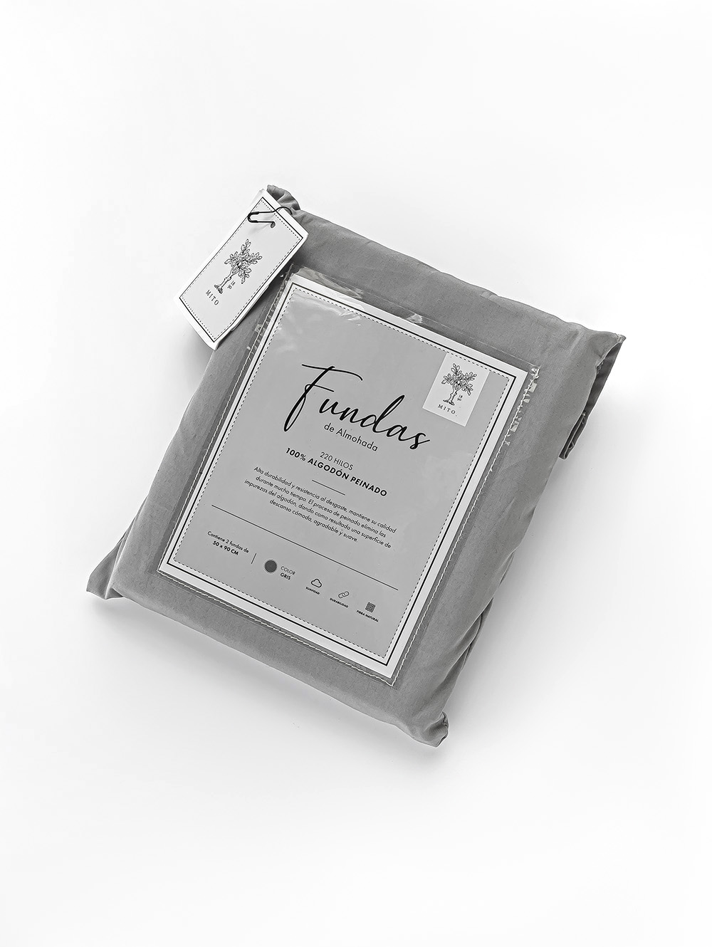 SET X 2 FUNDAS DE ALMOHADAS 220H GREY 50 X 80 image number null