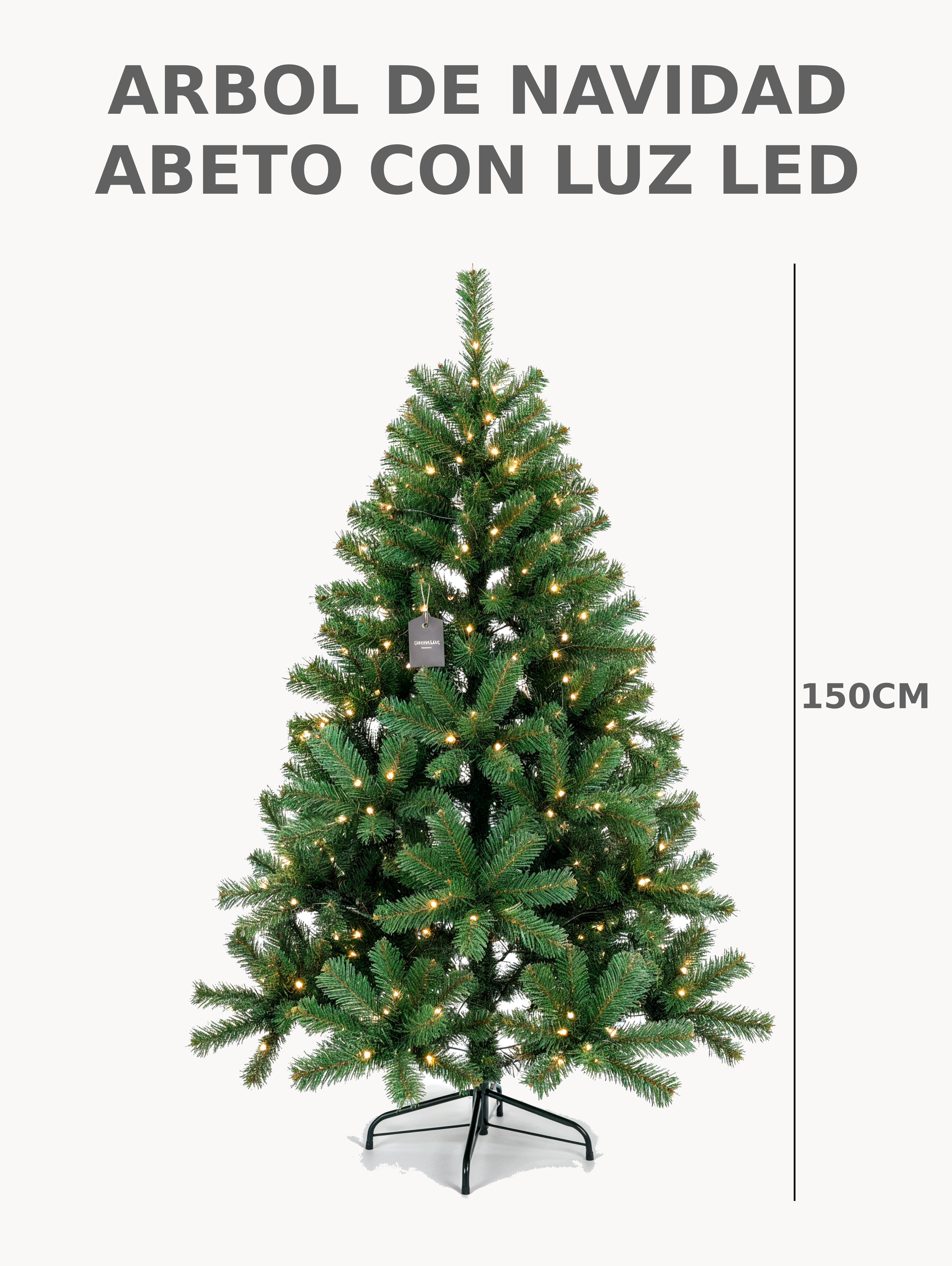 ARBOL DE NAVIDAD ABETO CON LUZ LED 150 CM image number null