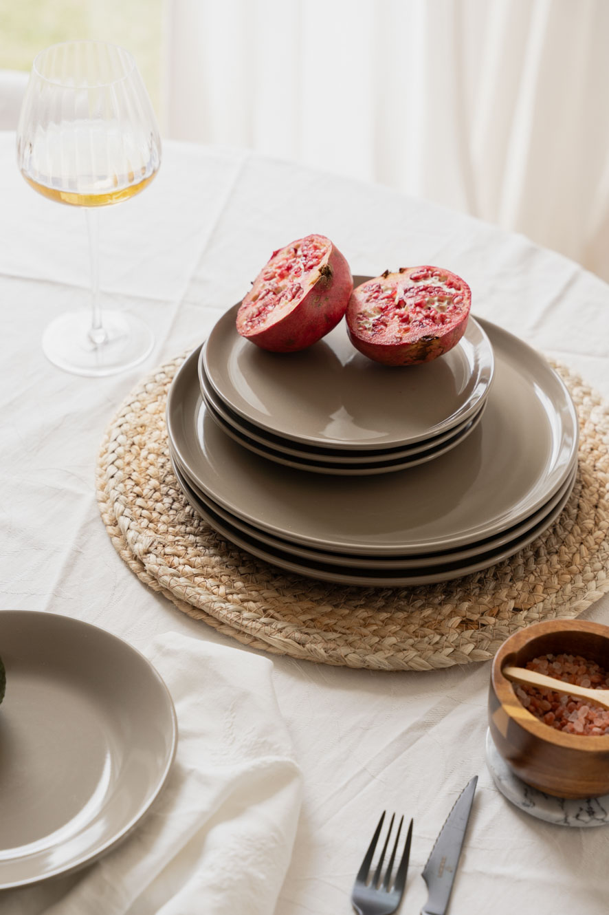 PLATO DE POSTRE ELEMENT TAUPE image number null