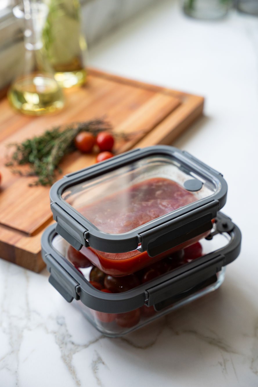 CONTENEDOR RECTANGULAR GLASS GREY 24 CM image number null