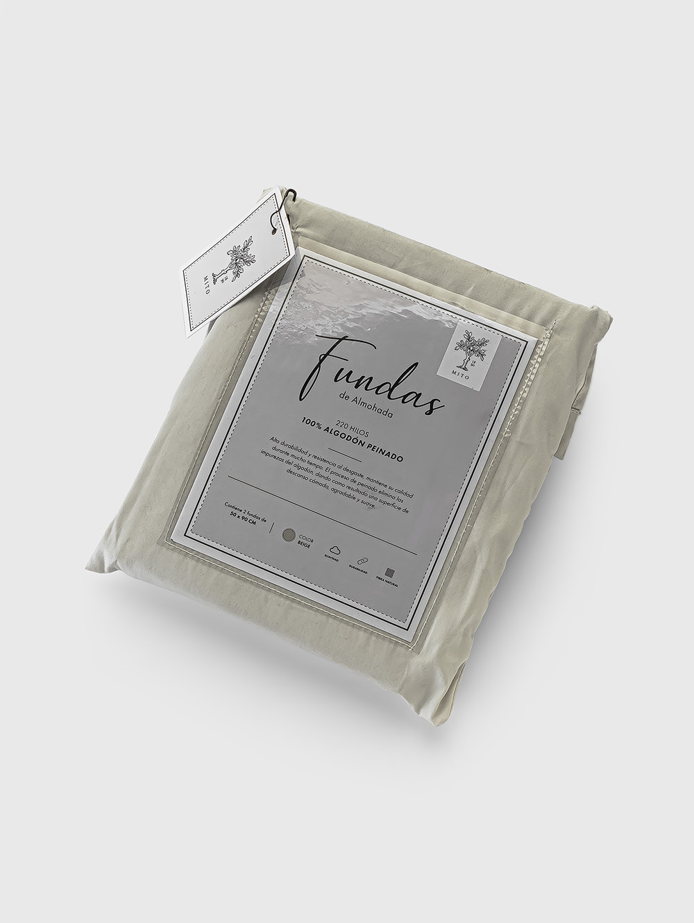 SET X 2 FUNDAS DE ALMOHADAS 220H BEIGE 50 X 80 image number null