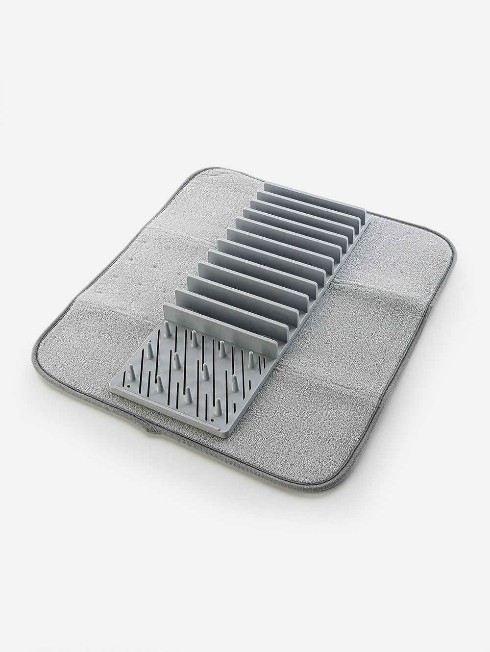 2 EN 1 - PA&Ntilde;O MICROFIBRA 50 X 45 CMS C/ SECAPLATOS HOME GRIS image number null